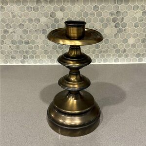 Vintage Large Bronze Candlestick Holder